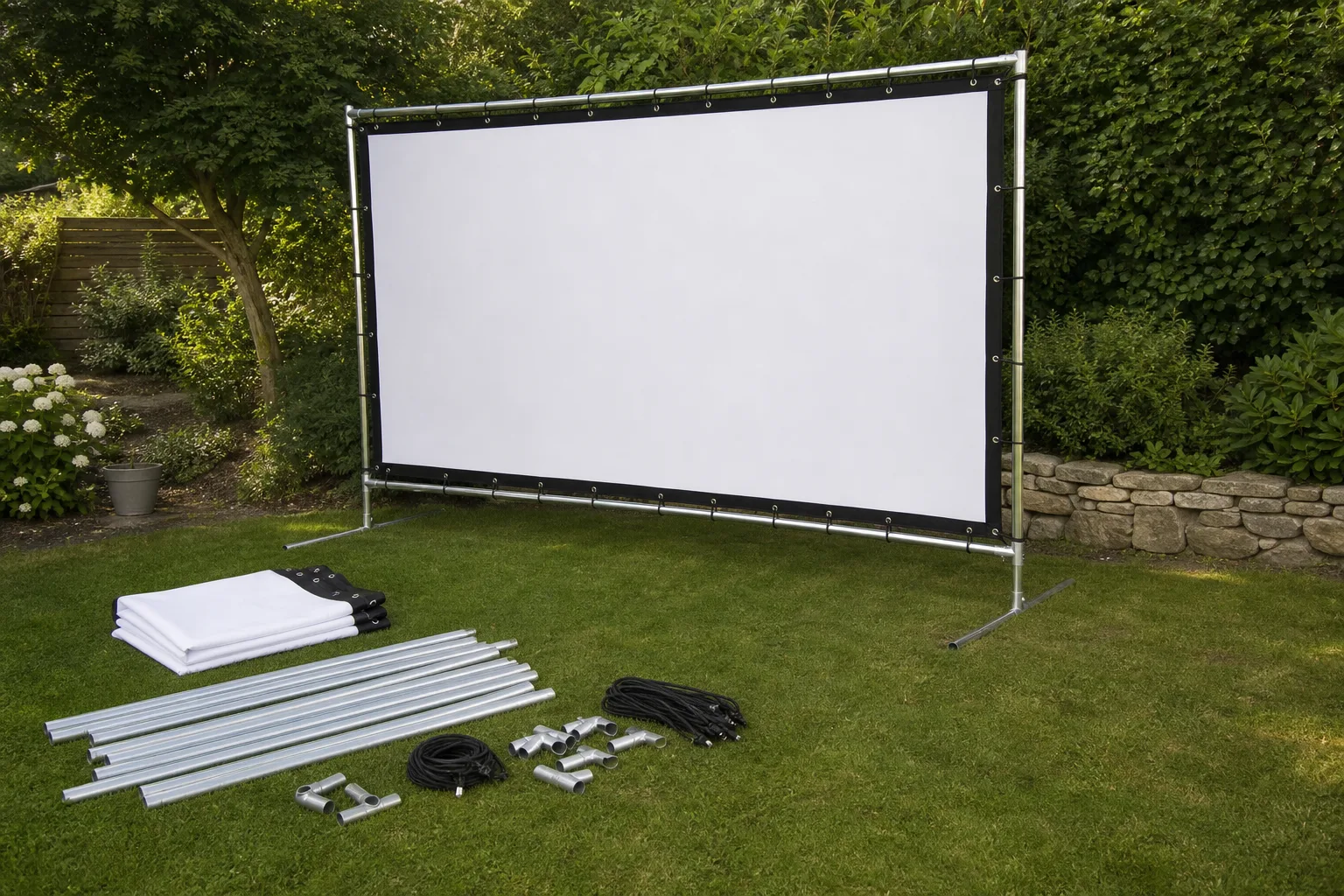 Leinwand fuer Outdoor- und Gartenkino: Material- und Montageempfehlungen