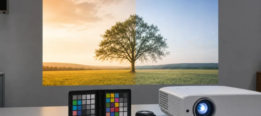 Farben und Weissabgleich auf Leinwand und Projektor richtig einstellen